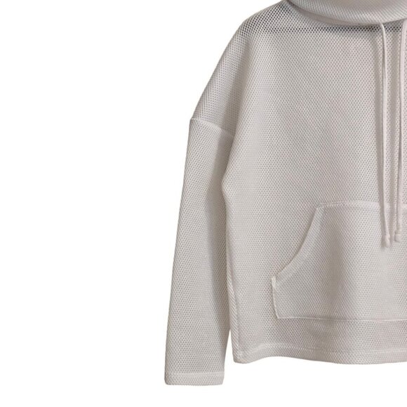 Zara Sport Athleticz Collection White Mesh Funnel Neck Pullover Sz S - Picture 3 of 6